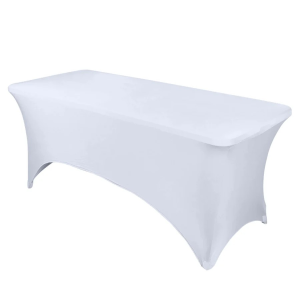 White Stretch Tablecloth - 8' Rectangular Table
